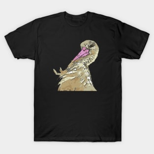 White Stork With Incredulous Expression Black Outline Art T-Shirt